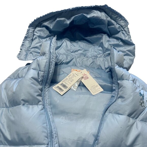 Girls Sky Blue Hooded Puffer Jacket Vest (Youth 12–14) – Embroidered + Down - Picture 7 of 7